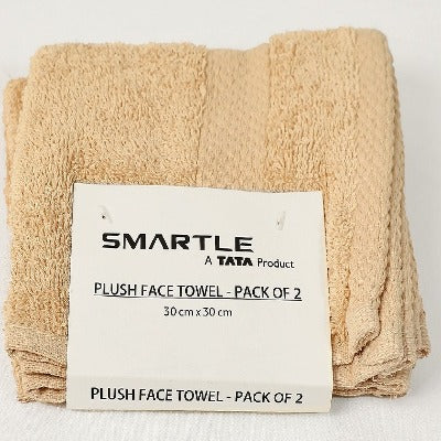 Smartle Face Towel Plush Beige set of 2
