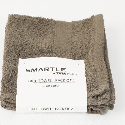 Smartle Face Towel Plush Charcoal Grey set of 2