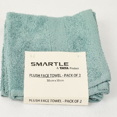Smartle Face Towel Plush Denim Blue set of 2