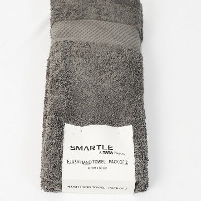 Smartle Hand Towel Plush Charcoal Grey set of 2