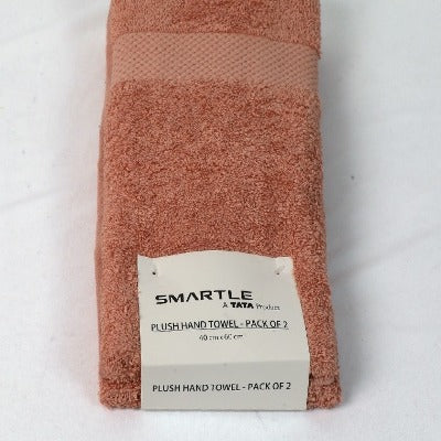 Smartle Hand Towel Plush Light Coral set of 2