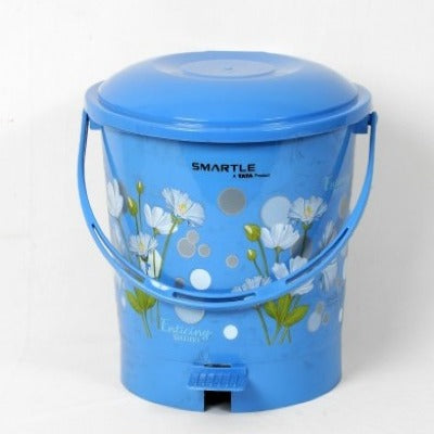 Smartle Printed Dustbin Blue 7 Ltr 1 pc
