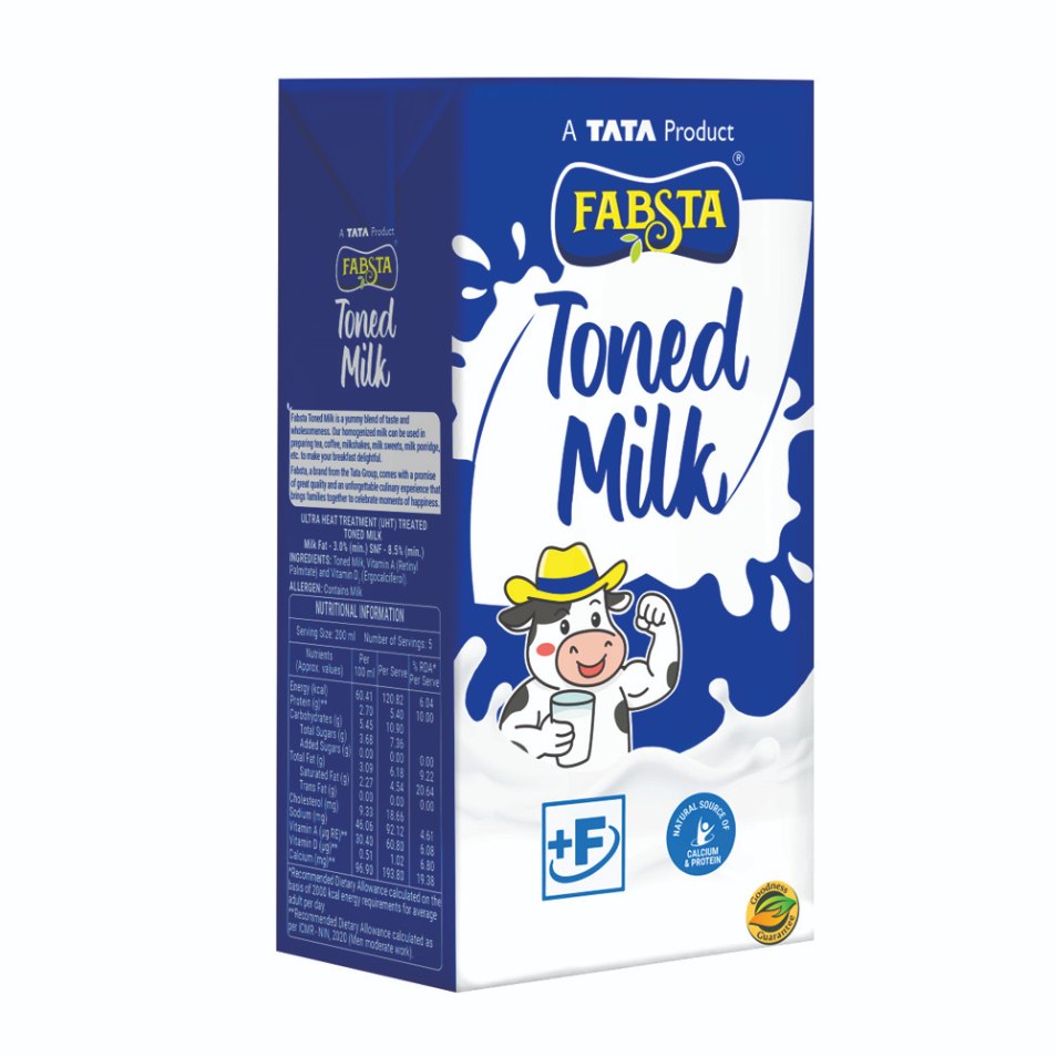 Fabsta Toned Milk Tetra Pack 1 ltr