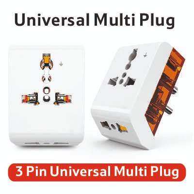 Smartle 3 Pin Universal Multi Plug Adapter 1 pc