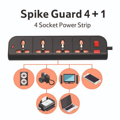 Smartle 4 Socket Power Strip 1 pc