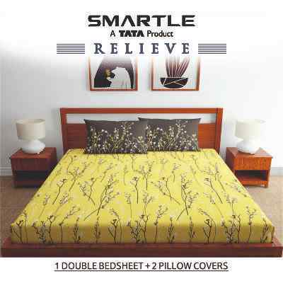 Smartle Relieve Double Bedsheet Fern Yellow 1 pc