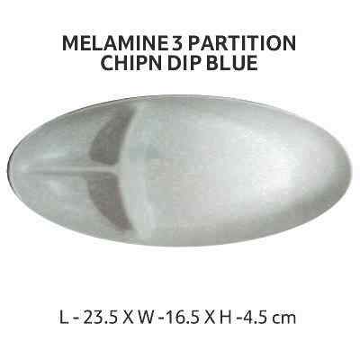 Smartle Melamine 3 Part Chip N Dip Blue 1 pc