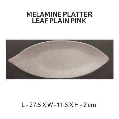 Smartle Melamine Platter Leaf Plain Pink 1 pc