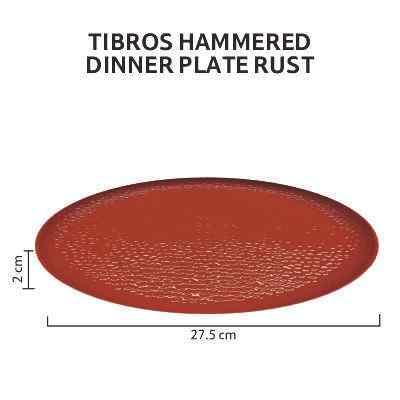 Tibros Hammered Dinner Plate Rust 1 pc