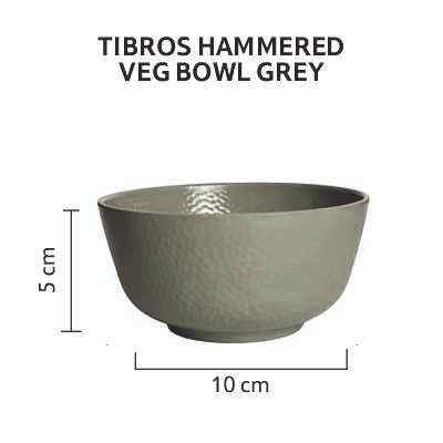 Tibros Hammered Veg Bowl Grey 1 pc