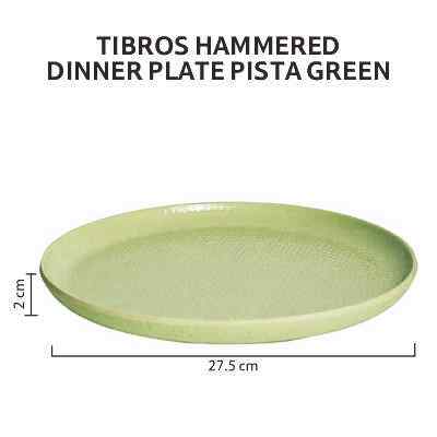 Tibros Hammered Dinner Plate Pasta Green 1 pc