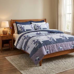 Smartle Blossom Double Comforter Blue Pottery 1 pc