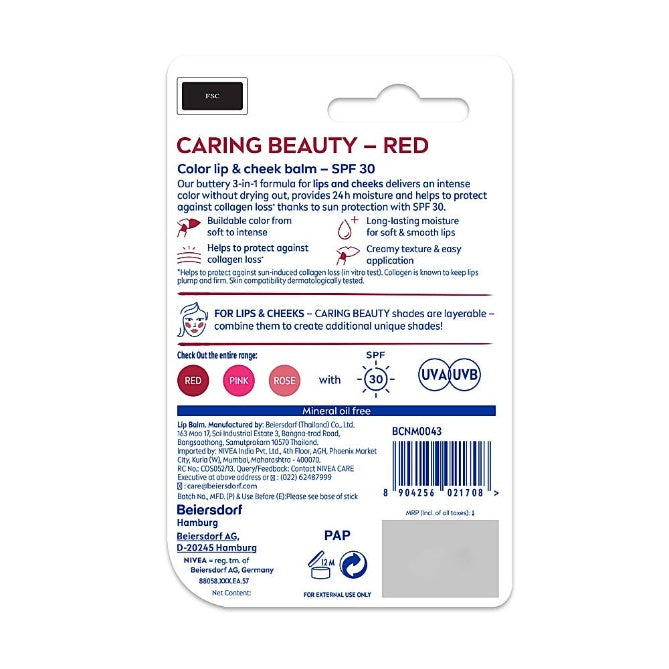 Nivea Caring Beauty Lipcare Red 5 g