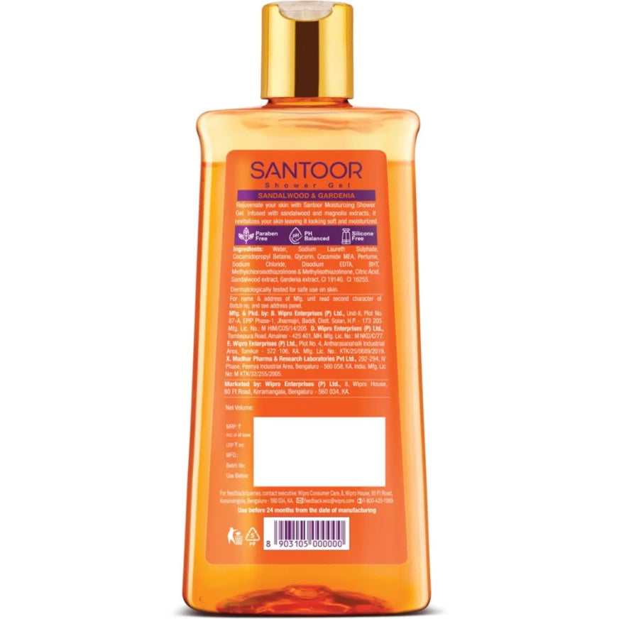 Santoor Shower Gel Sandalwood And Gardenia 250 ml