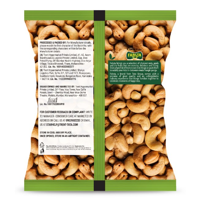 Fabsta Cashew Roasted & Salted W320, 100 g
