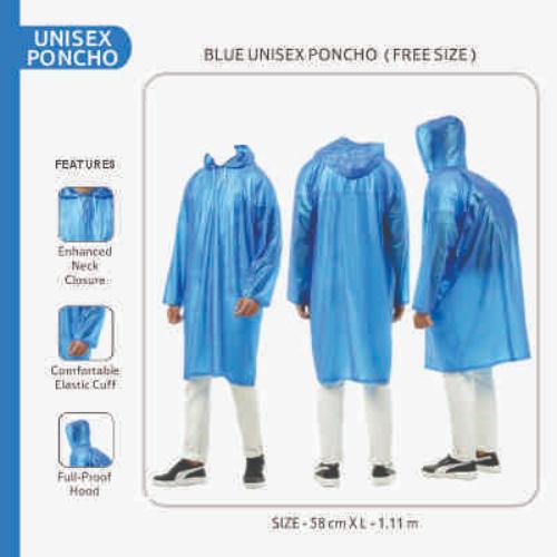 Smartle Rain Coat Poncho Blue Free Size 1 pc
