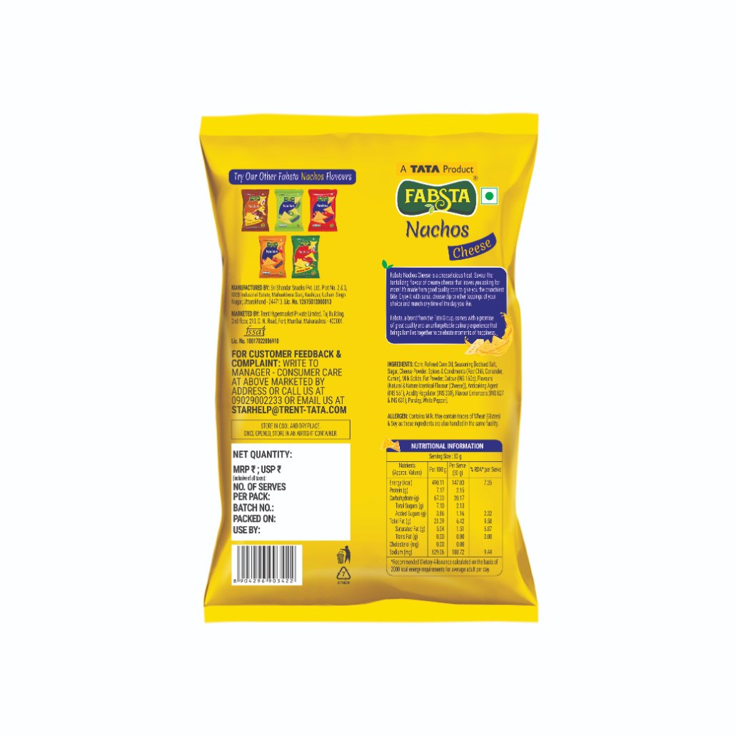 Fabsta Cheese Nachos, 50 g