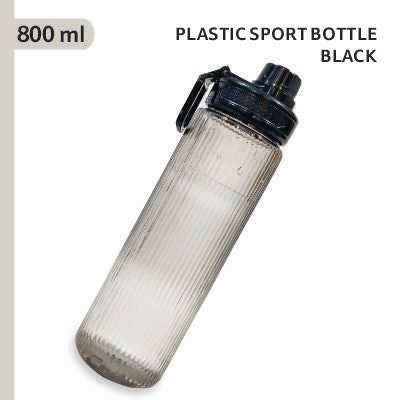 . Plastic Sports Bottle Black 800 Ml 1 pc