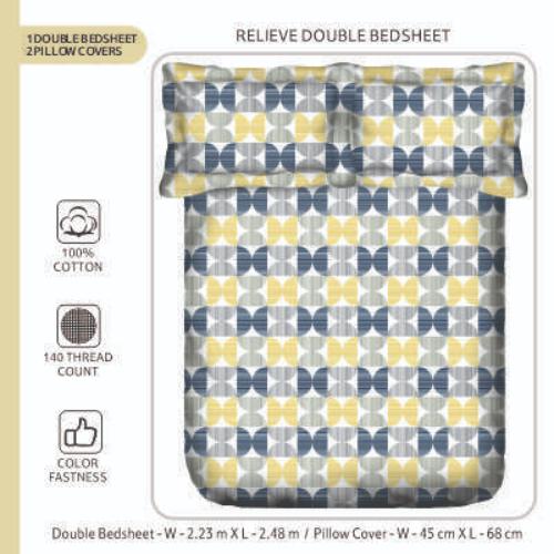 Smartle Relieve Double Bedsheet Circle Grey 1 pc