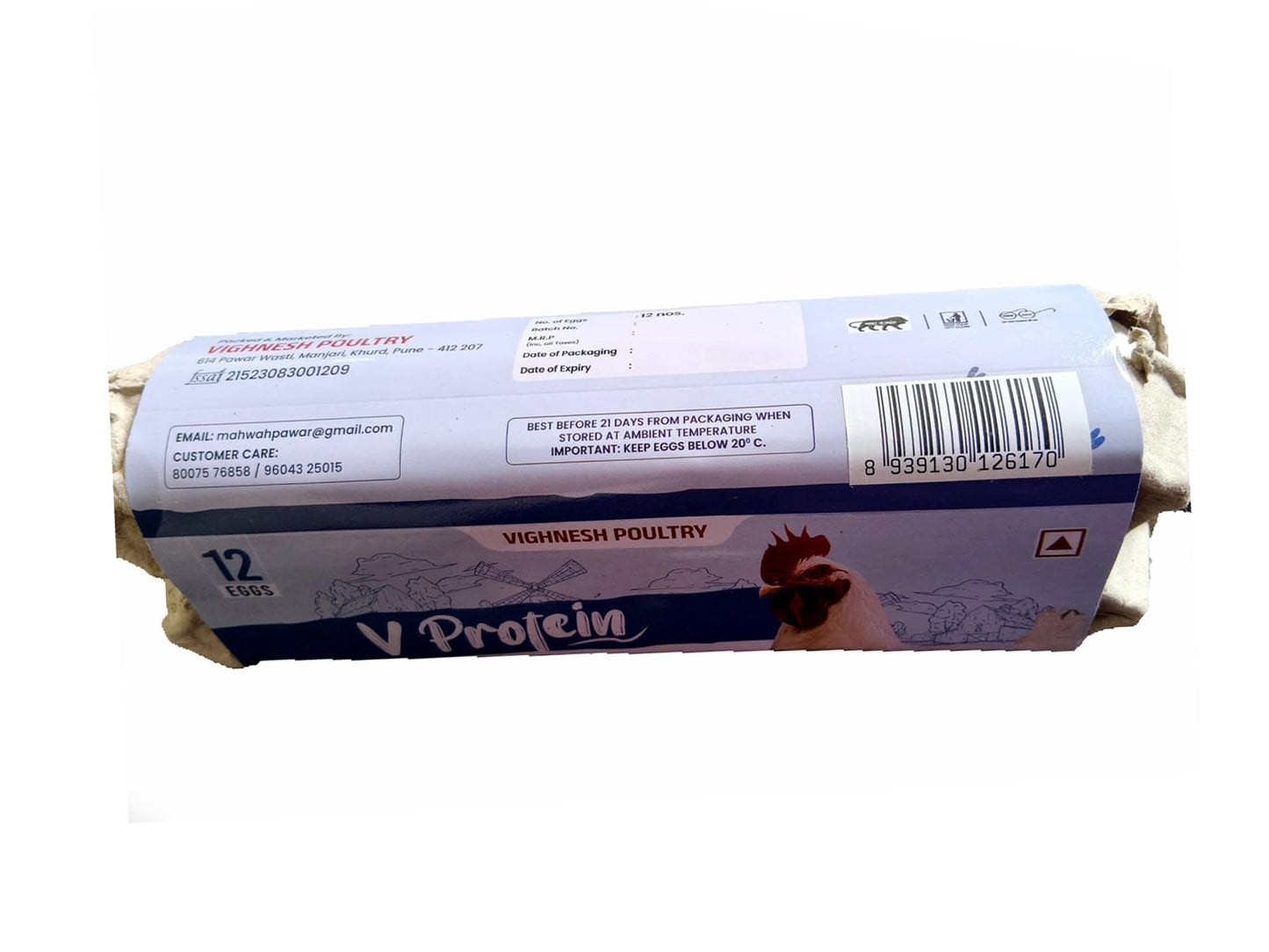 V Protein White Eggs pack of 12 pcs