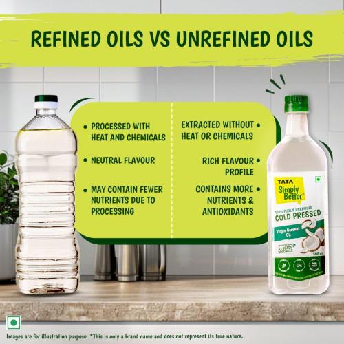 Tata Simply Better Pure and Unrefined Cold Pressed Virgin Coconut Oil 1 ltr