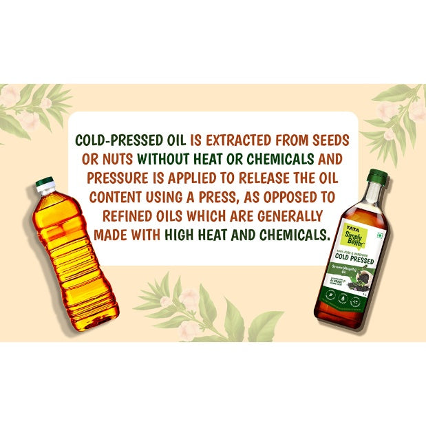 Tata Simply Better Pure & Unrefined Cold Pressed Sesame (Gingelly) Oil 1 ltr