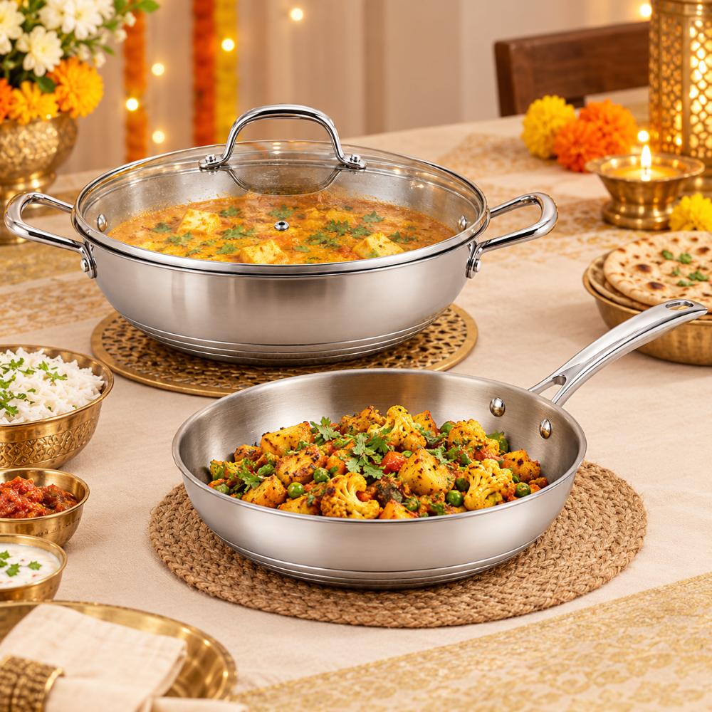 Smartle Triply Kadhai And Frypan Set 1 Pc 1 Pc