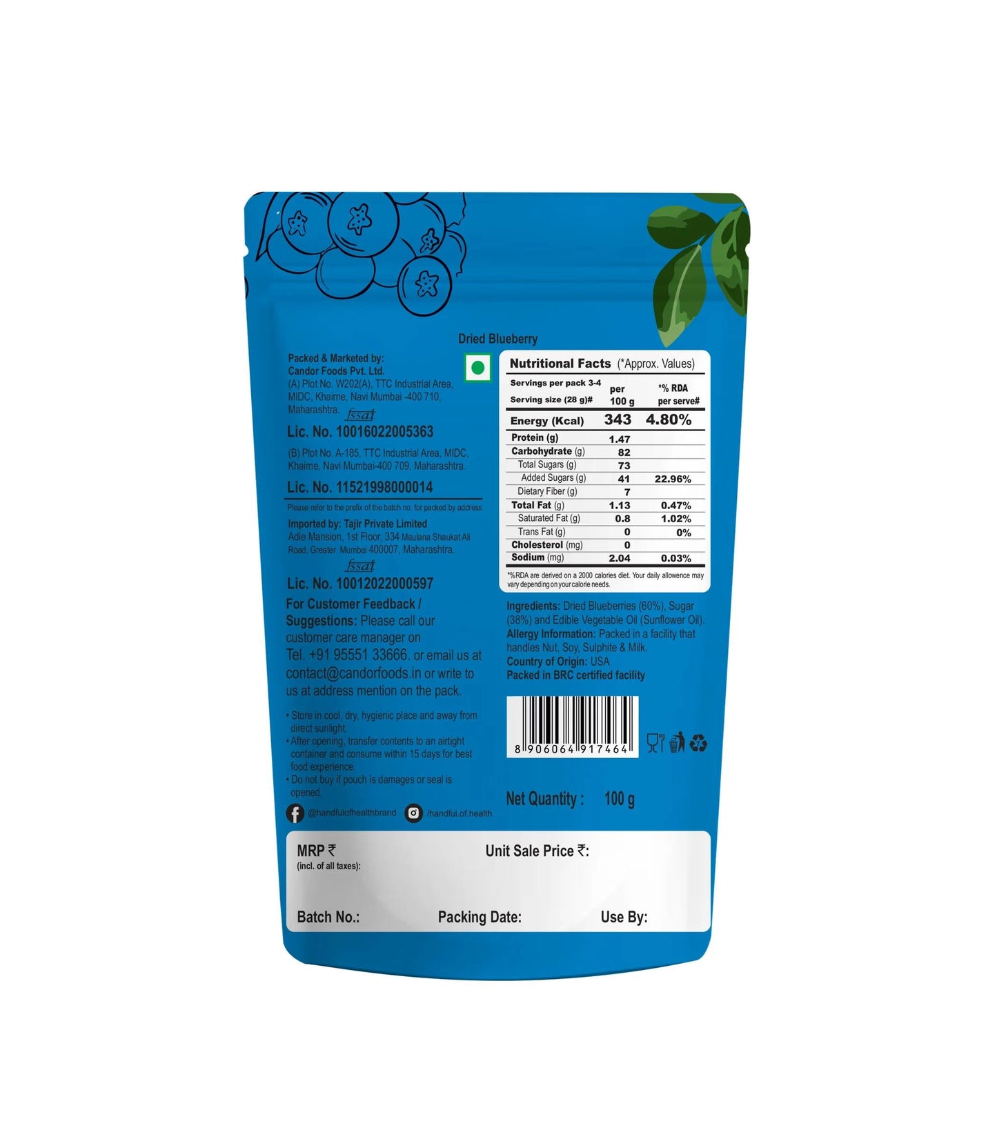 Carnival Dried Blueberry 100 g