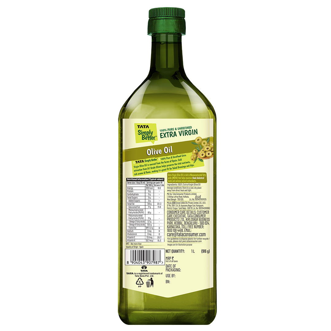 Tata Simply Better Extra Virgin Olive Oil 1 Ltr