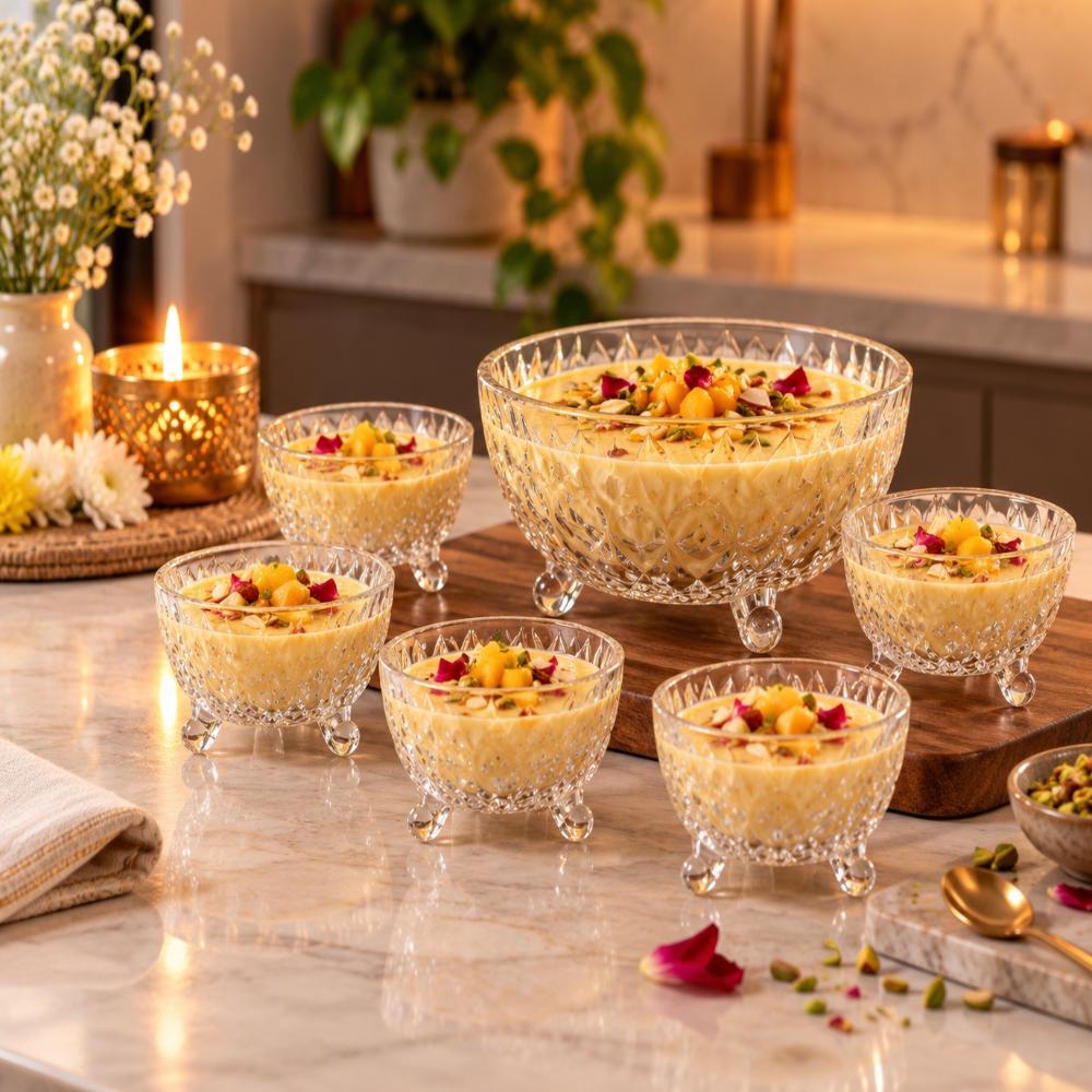 Smartle Glass Pudding Bowl Set Of 7 Pcs