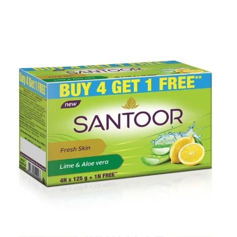 Santoor Aloe Fresh Soap Combi 4X125 Gm