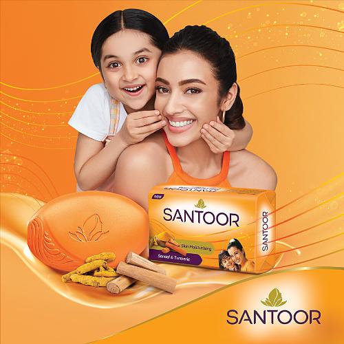 Santoor Sandal & Turmeric Soap 100gx4