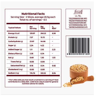 Thf Zero Maida Simply Whole Wheat Bread 350 g