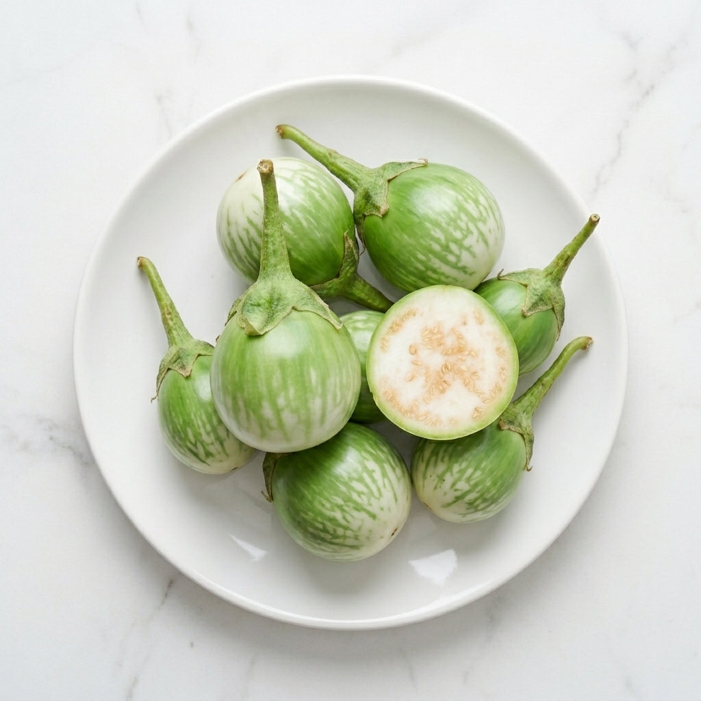 Brinjal Round Green, 1 Kg