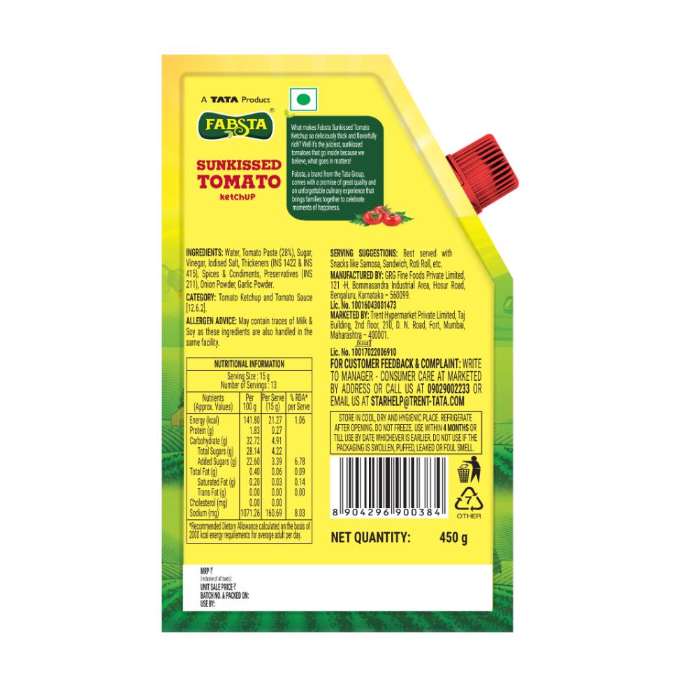 Fabsta Tomato Ketchup 450 g