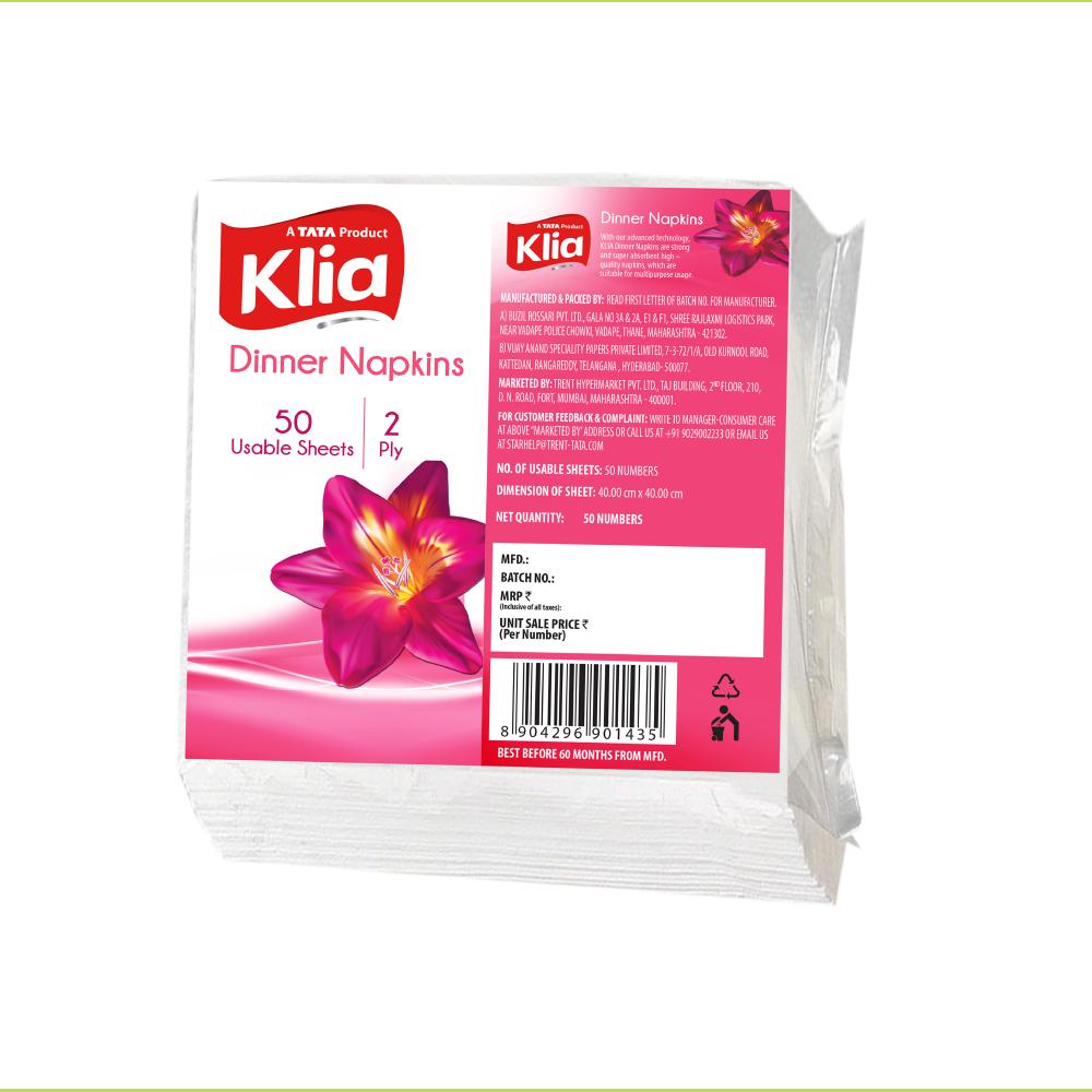 Klia Dinner Napkin 2Ply 38X38 50 pulls