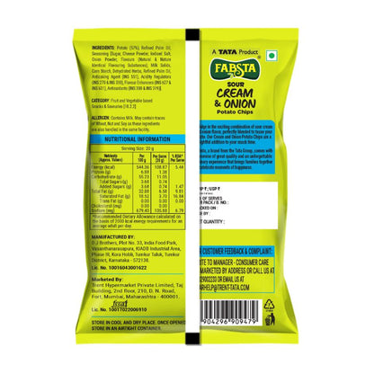 Fabsta Sour Cream N Onion Potato Chips, 48 g
