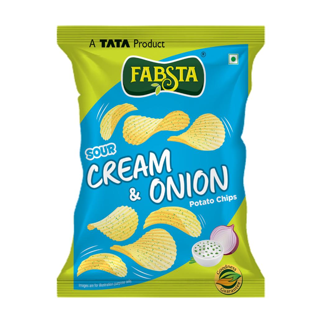 Fabsta Sour Cream N Onion Potato Chips, 48 g