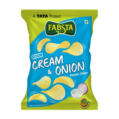 Fabsta Sour Cream N Onion Potato Chips, 48 g