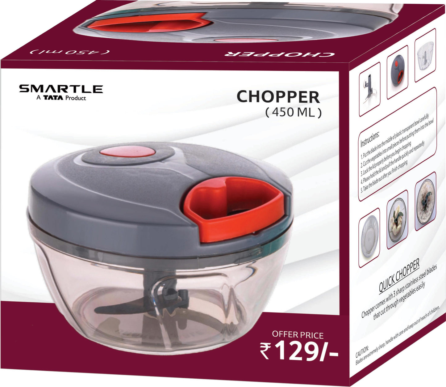 Smartle Quick Veggie Chopper 400 Ml