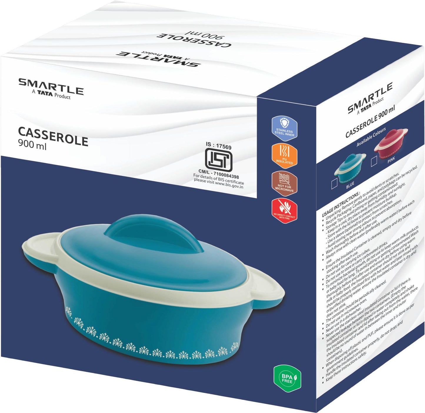Smartle Treat Casserole Blue 900 ml