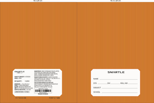 Smartle Brown Soft Bound Ruled Notebook 172 Pages 1 pc
