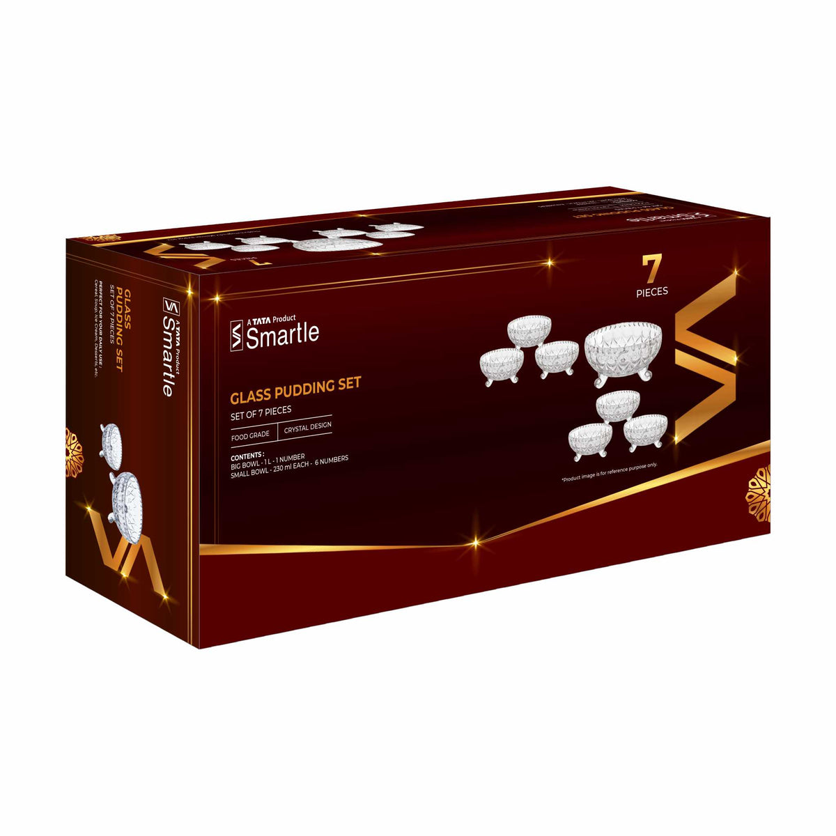 Smartle Glass Pudding Bowl Set Of 7 Pcs