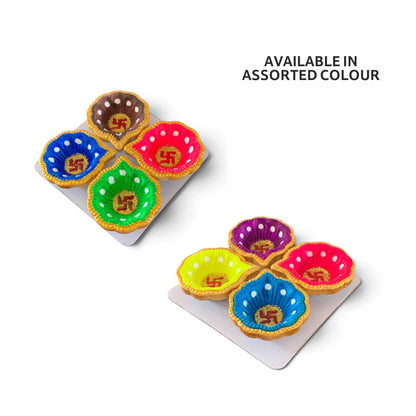 Smartle Clay Diya Pack Of 4