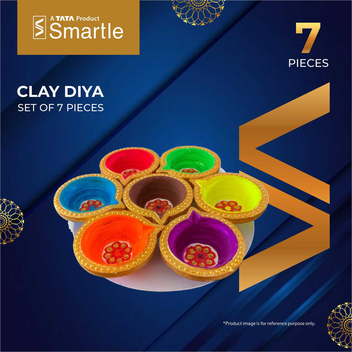 Smartle Clay Diya Pack Of 7