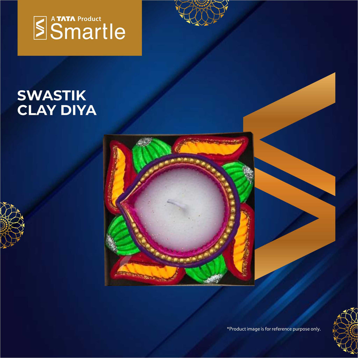 Smartle Swastik Clay Diya Assrted 1 Pc