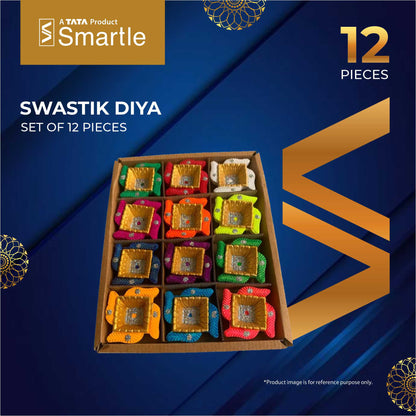Smartle Swastik Diya Pack Of 12