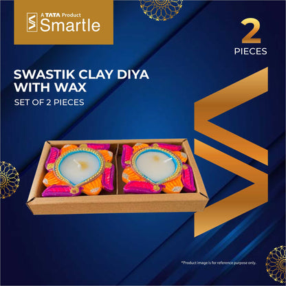 Smartle Swastik Diya Wax Pack Of 2
