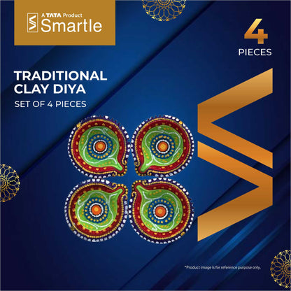 Smartle Traditional Clay Diya Pack Of 4