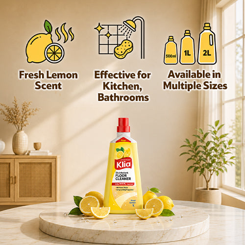 Klia Disinfectant Lemon Floor Cleaner, 1 L